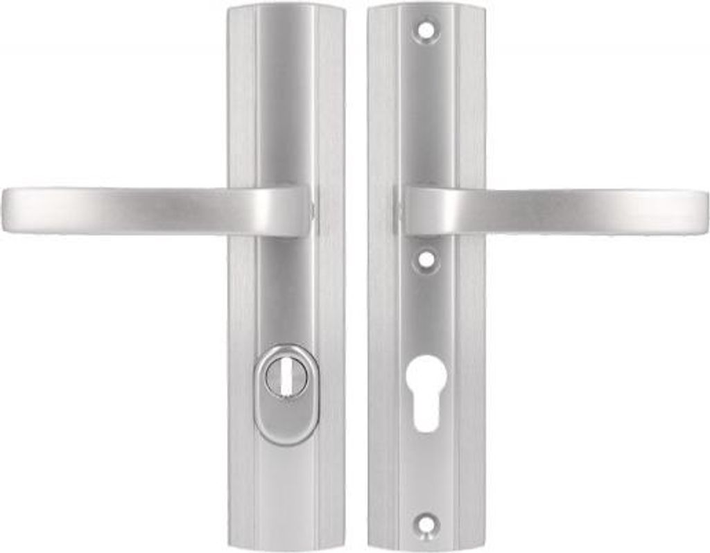 AXA PRESTIGE 72 WB Griff, Klasse 3, mit FLEX-Einsatzschutz (Brandschutz), Farbe F6 - Edelstahl (Türstärke 74-83 mm)