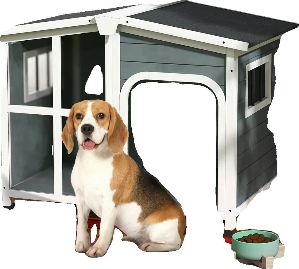 Maisonnette pour chien extérieure en bois massif avec toit étanche