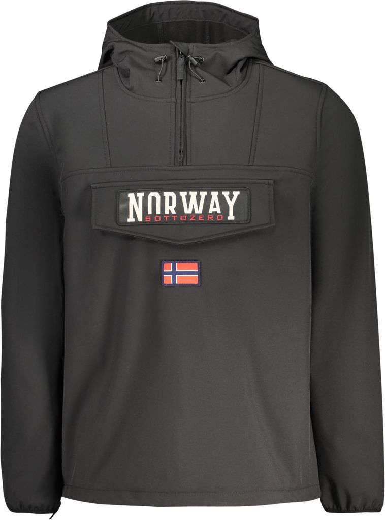 Herren Softshell-Jacke Schwarz - Kapuze, Taschen & Reißverschlüsse