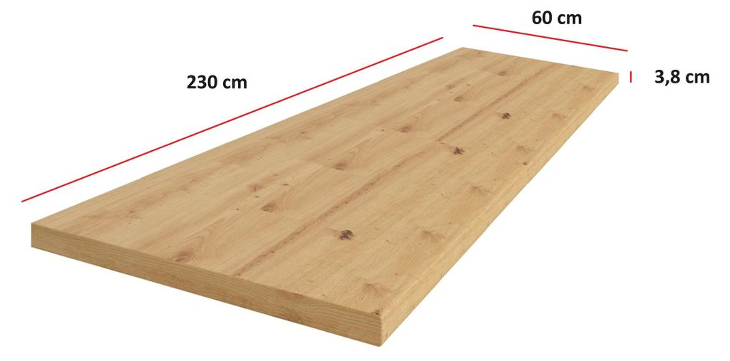Küchen Arbeitsplatte 230cm 38 mm Küchenzeile Küchenblock Produktbild 