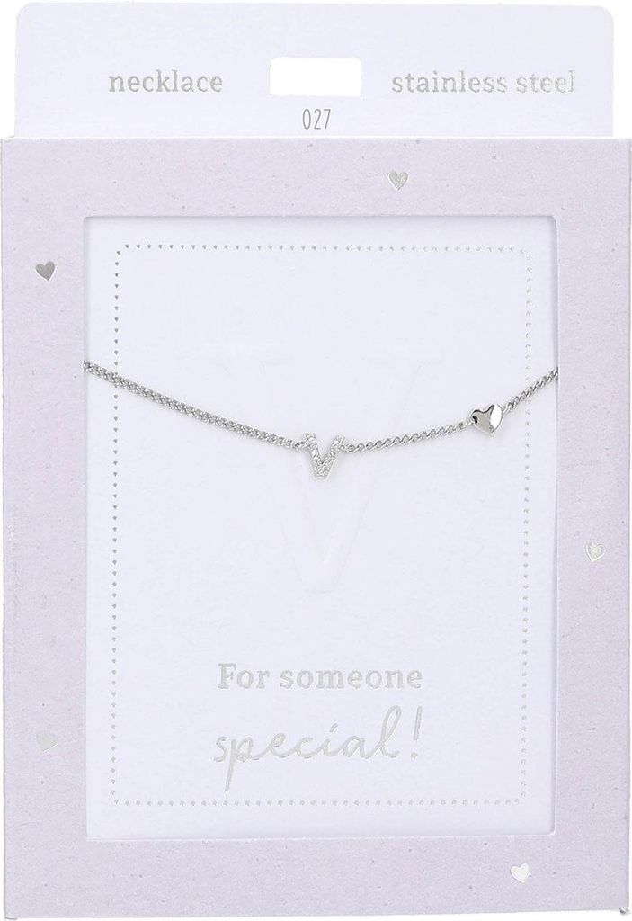 Depesche Kette Silber Heart of Gold Buchstabe V Damen Schmuck
