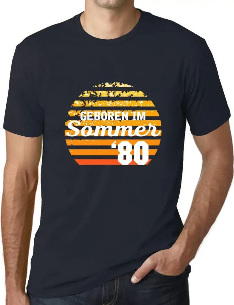 Herren Grafik T-Shirt Geboren Im Sommer Öko-Verantwortlich Vintage Jahrgang Kurzarm Lustige Druck Geburtstag Geschenk Mann