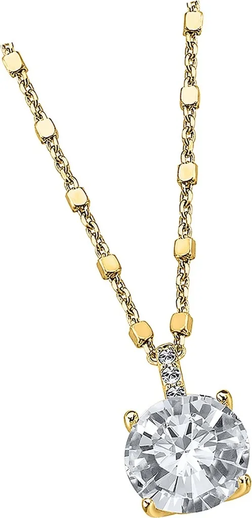 Collier Rond Lotus Silver Argent 925 Rhodié et Zirconium Éclatant LP2005