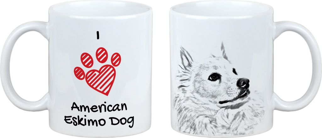 American Eskimo Dog, American Spitz, Eskie - Tasse mit Hund, entzückende Tasse mit Grafik, Geschenk mit Ihrem Foto von der Marke Art-Dog