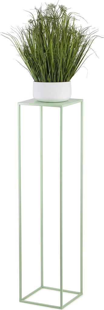 HowHomely Modern Pflanzenständer, Blumenhocker aus Metall Grün 100 cm Höhe - Blumenständer für das Haus