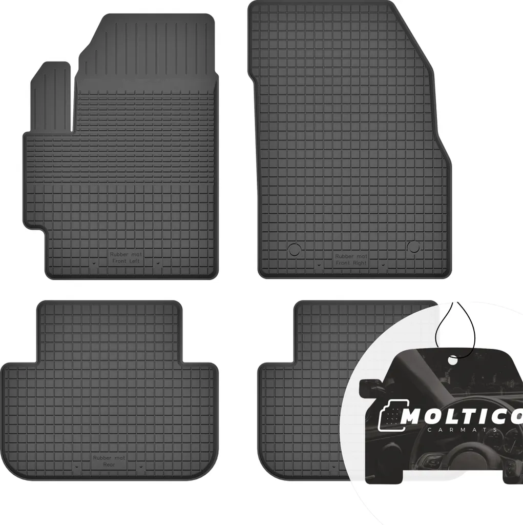 Tappetini in gomma con bordo tappetini per auto tappetini in gomma per auto set di 4 pezzi - per Mazda 5 I 2005-2010