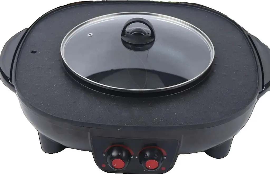 Poêle antiadhésive et Hot Pot électrique à double contrôle de chaleur