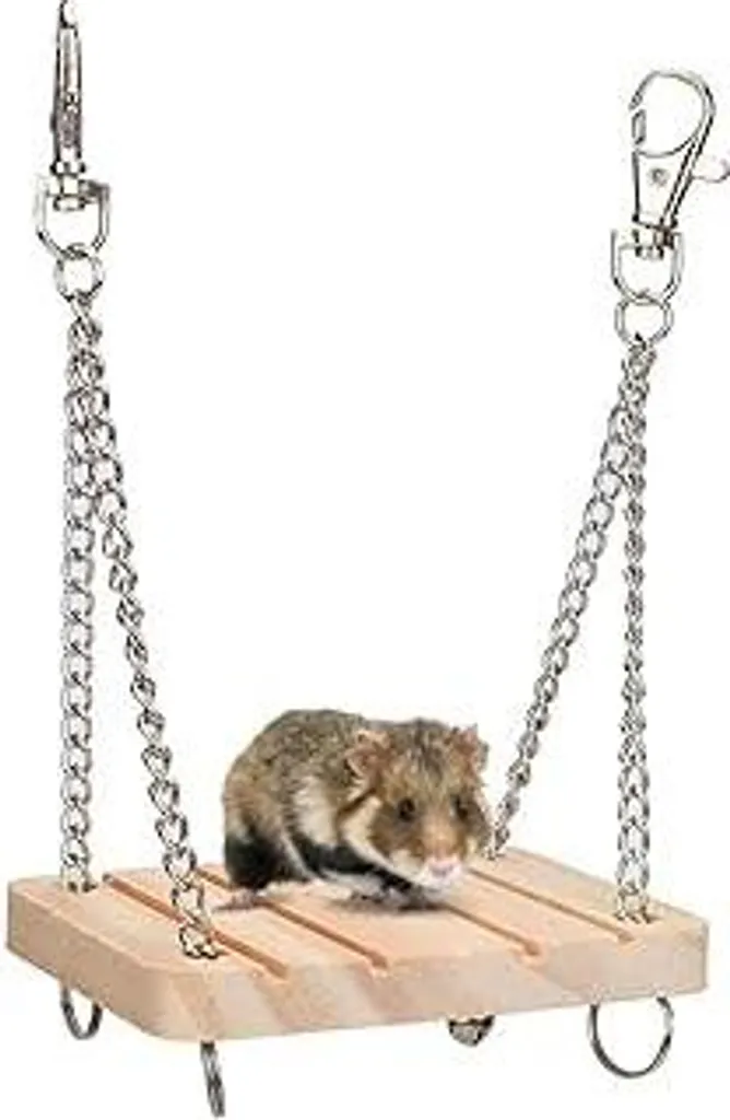 Jadeshay Altalena per criceti - Giocattolo in legno, amaca per gabbia Accessori per gabbia per esercizi molari - Giocattoli per animali domestici