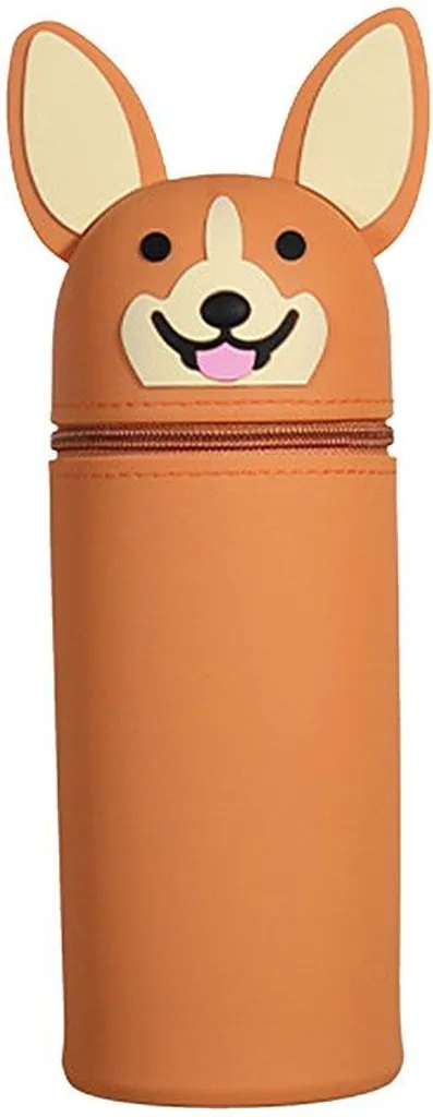 Trousse papeterie zippée unie avec compartiments et large ouverture