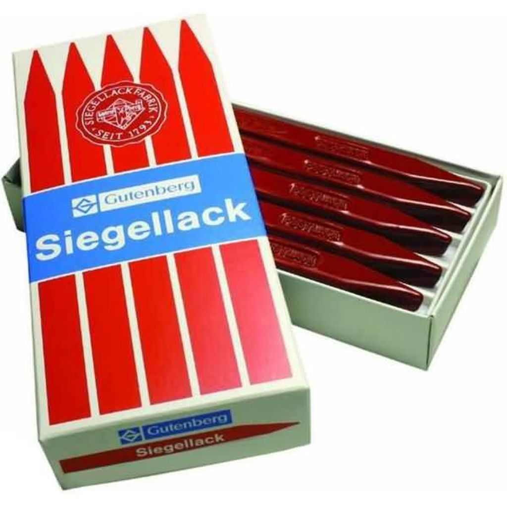 Gutenberg Siegellack Urkundenlack zinnoberrot
