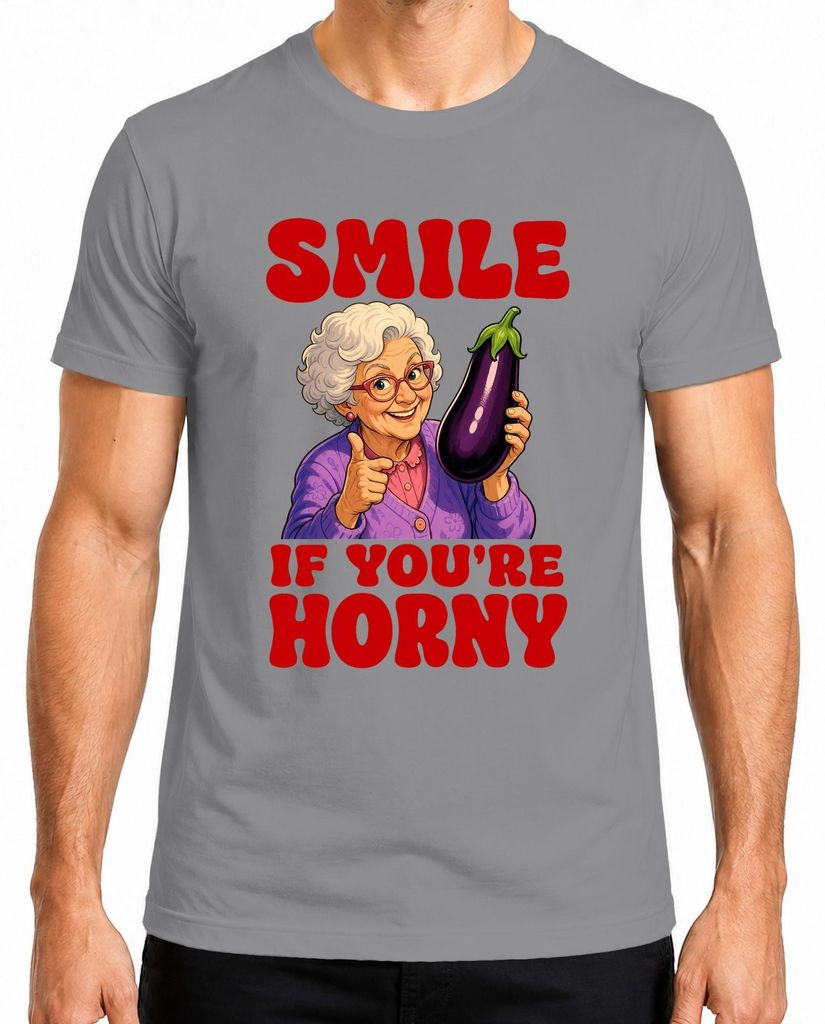 Camiseta para hombre, color gris, talla XL. Diseño: "Sonríe Imagen del producto 