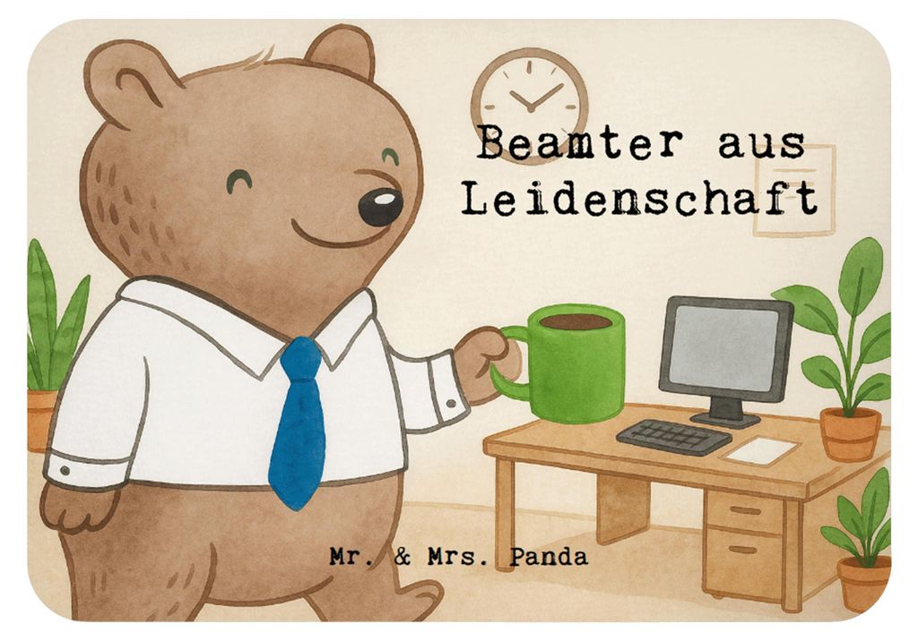 Mr. & Mrs. Panda magnet Beamter Leidenschaft Design - Weiß - Geschenk, Öffentlicher Dienst, tafelmagnet, Studium, Firma, haftmagnet, whiteboardma...