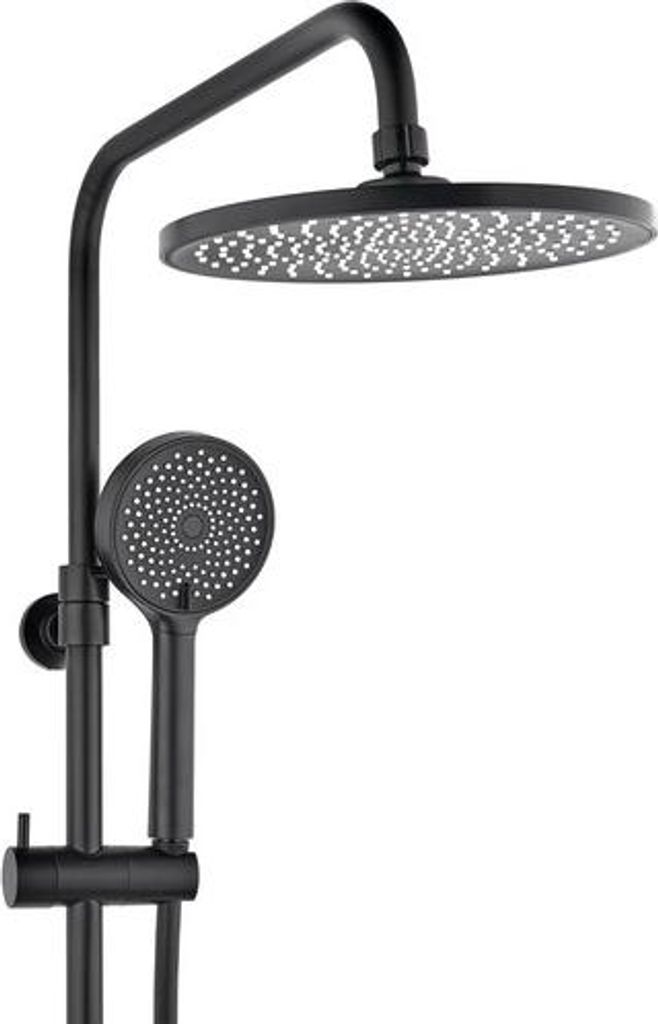 SAT Rain Duschsystem mit Thermostatarmatur ø 23 cm, schwarz