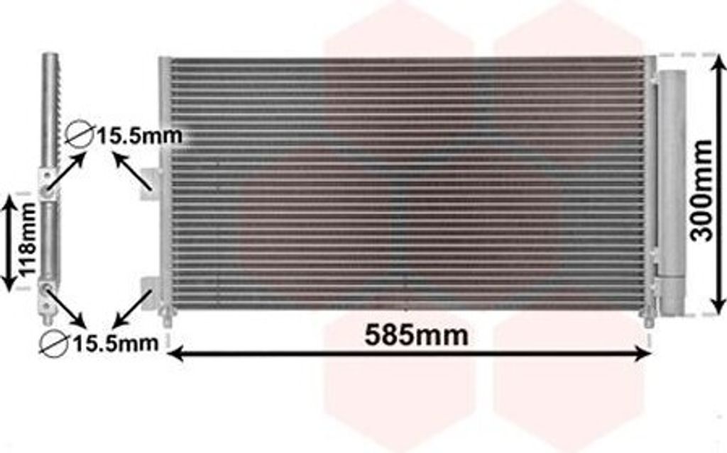 VAN WEZEL 17005289 - OE 46820833 Klimakondensator mit Trockner für Punto, Idea, Doblo