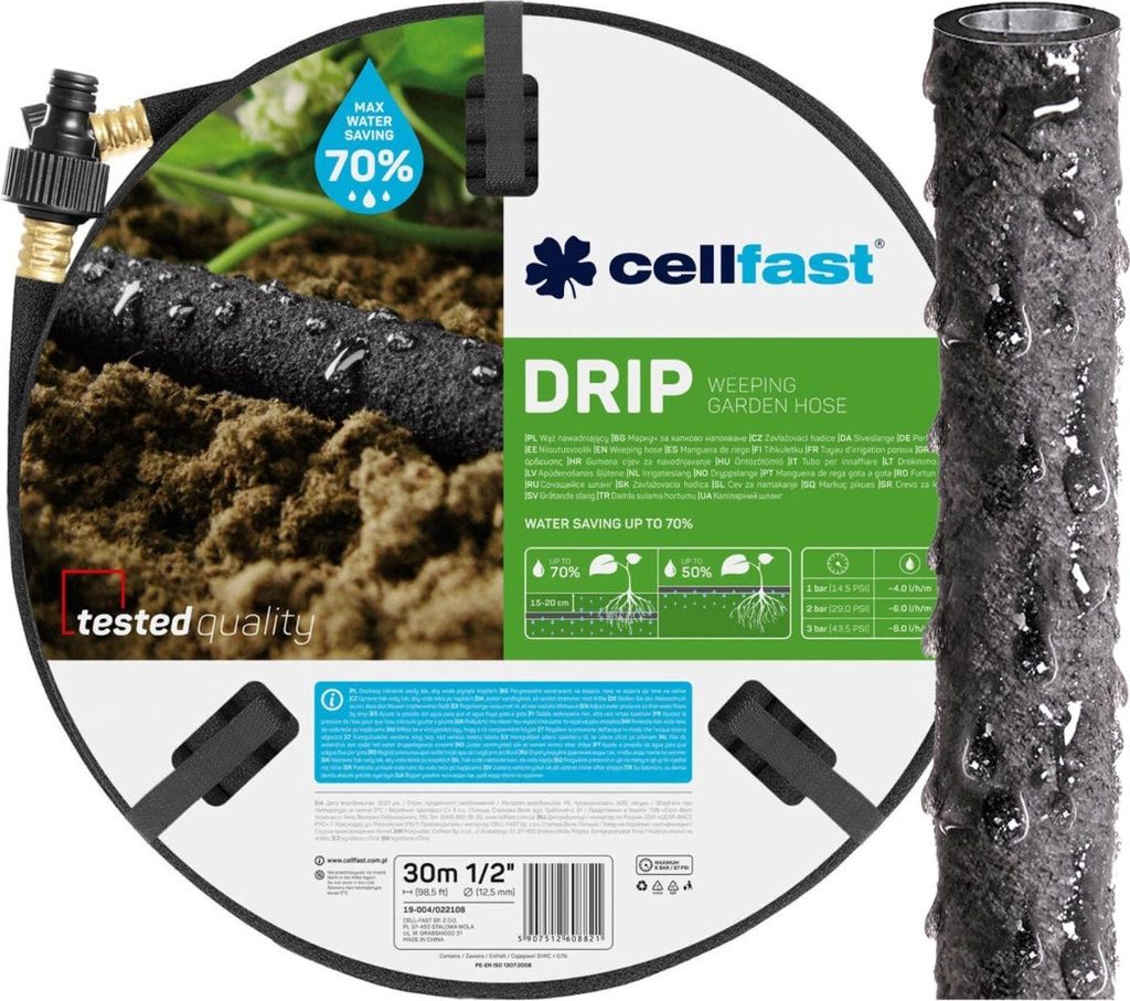 CellFast Wąż Nawadniający Drip 30m 1/2" Kroplujący Pocący Zdjęcie produktu 