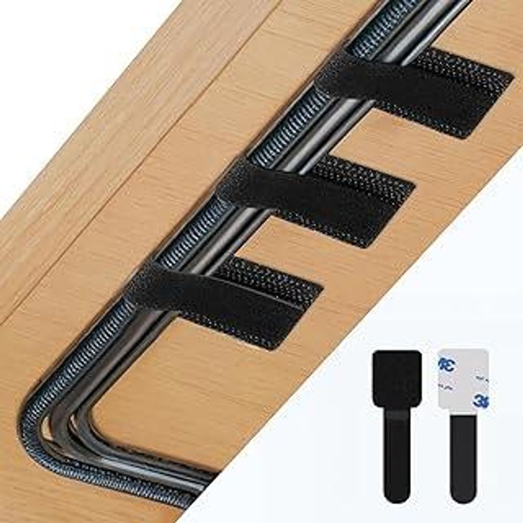 50 Stück Kabelmanagement Schreibtisch, Kabelbinder Selbstklebend Klettband Kabel Organizer Schreibtisch Kabelhalter Kabelklemmen Kabelclips Kabelb...