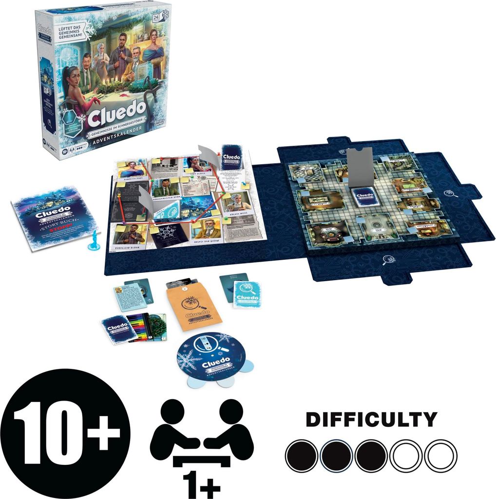 Cluedo Adventskalender Secrets Under Snowfall - Deutsche Produktbild 