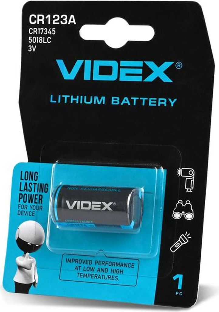 VIDEX CR123A Lithiumbatterie 3V 1500mAh Blister