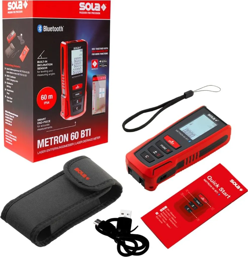 Télémètre Laser Connecté Sola METRON 60 BTI avec Mesure Inclinaison