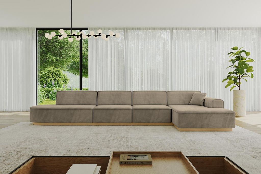 ALTDECOR Ecksofa in L-Form IREA-L3-v2 412x165x80 cm Braun Corner Sofa Eckcouch Couch Wohnlandschaft Cauchsofa