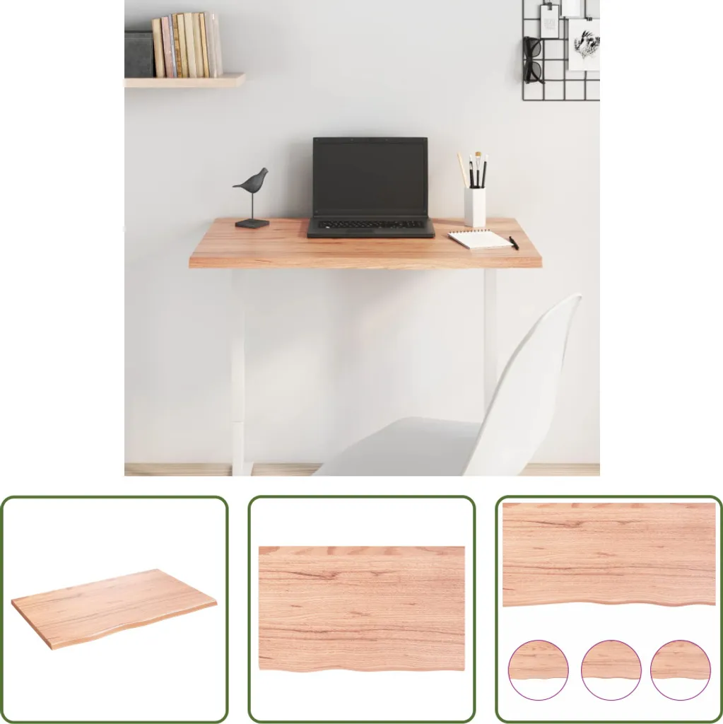 Top Tavolo Rovere Massiccio 80x50 cm | Finitura Chiara Trattata