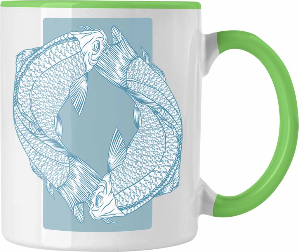 Koi Fisch Tasse Karpfen Japanischer Fisch Zucht Zierfische (Grün)