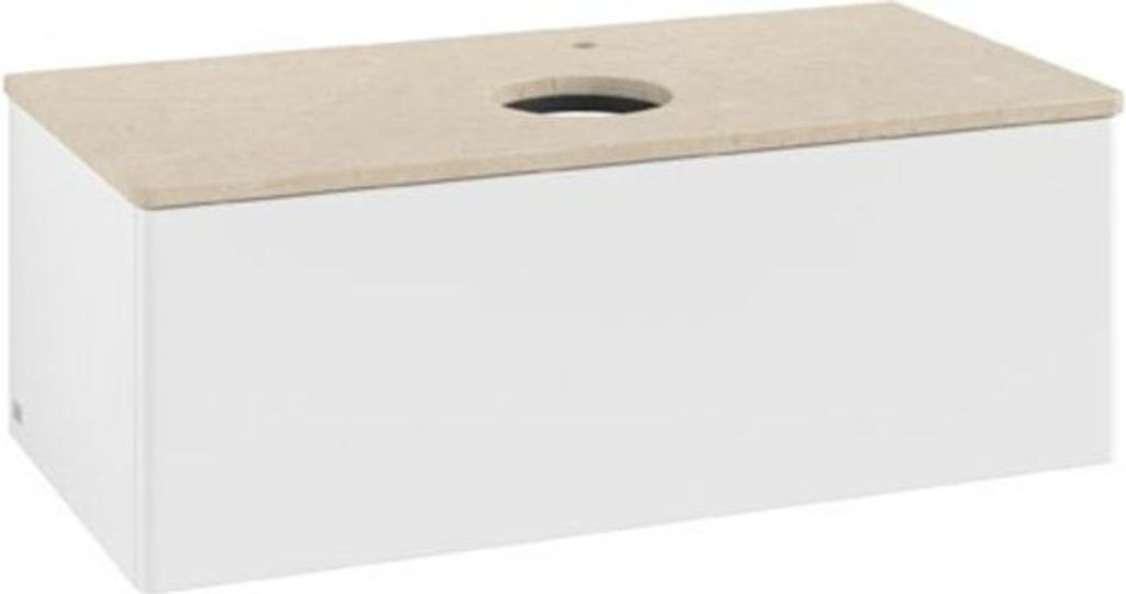 V&B Waschtischunterschrank ohne Frontstruktur Antao 100x36x50cm, HL, WBP botti., wh. m Lac