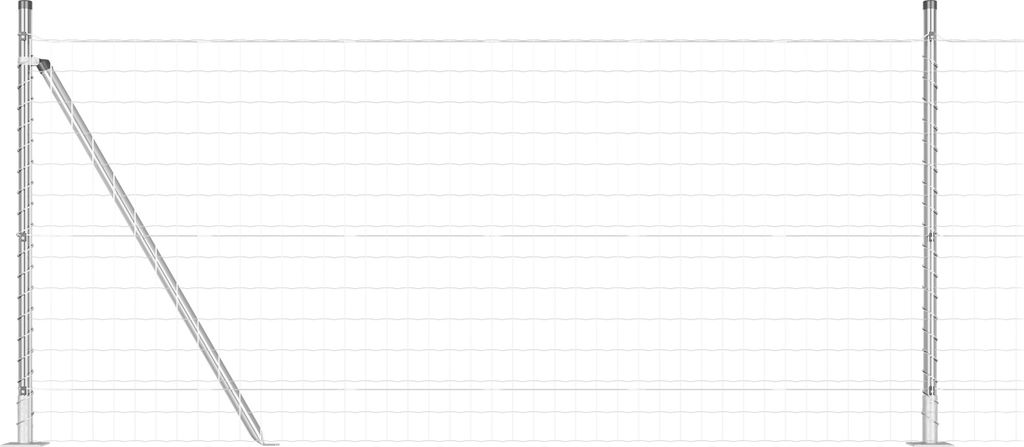 Best Möbel Euro Zaun mit 7 Flanschpfosten 1x10 m Verzinkter Stahl - Metallzäune CL89694
