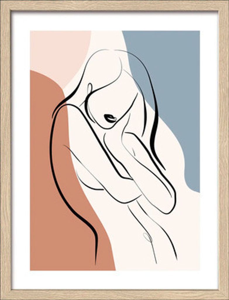 Gerahmtes Bild Line Art Woman VII 33x43 cm