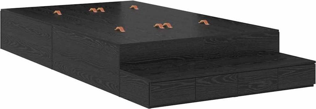 (Robust Möbel) Aufbewahrungsbettgestell Schwarz Eichen-Optik 120cm - Klassische Betten DEMöbel744172