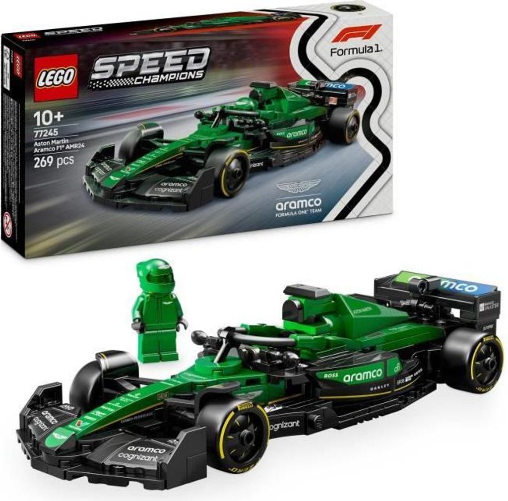 LEGO Speed Champions 77245 Aston Martin Aramco AMR24 F1-Auto Spielzeug für Kinder ab 10 Jahren