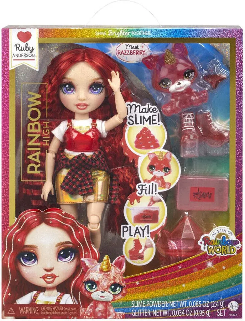 Jouet Créatif Rainbow High Ruby Anderson : Mode, Coiffure et Animal