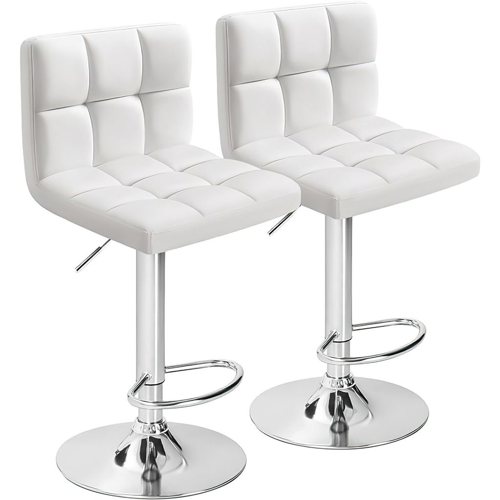 Barhocker 2er Set Höhenverstellbar Kunstleder mit Lehne Barstuhl Bar Hocker Stool BarChair Barsessel Küchenstühle mit Rückenlehne Fußstütze M...