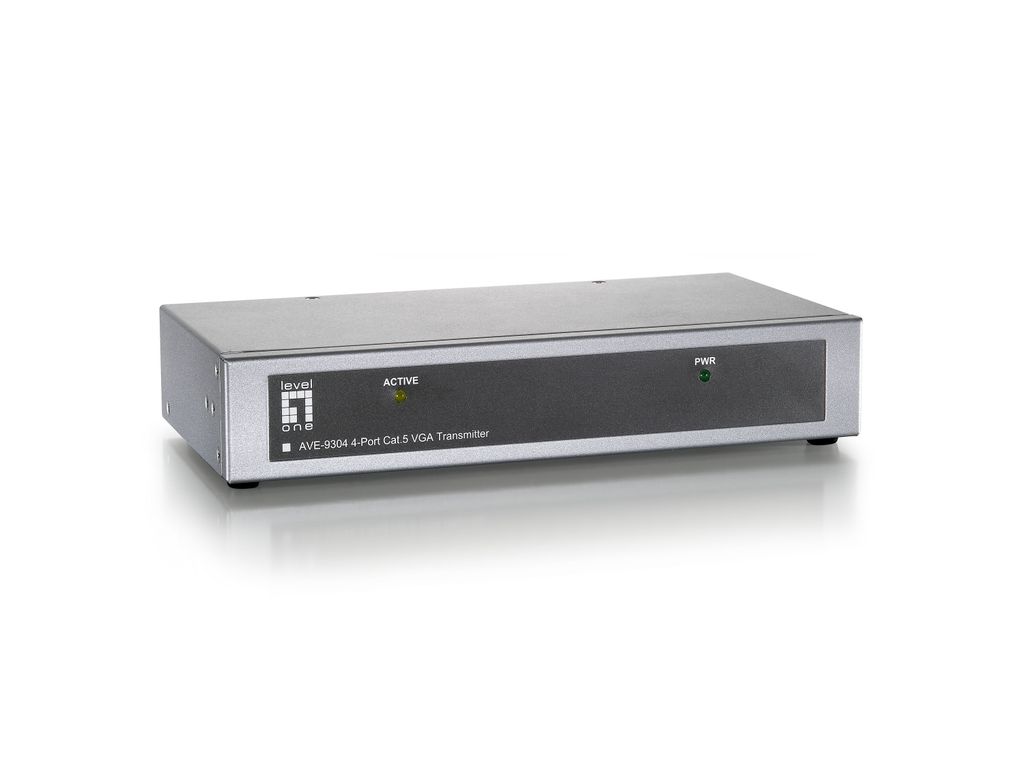LevelOne 4Port Extender AVE-9304 Cat5 A/V Transmitter LongR