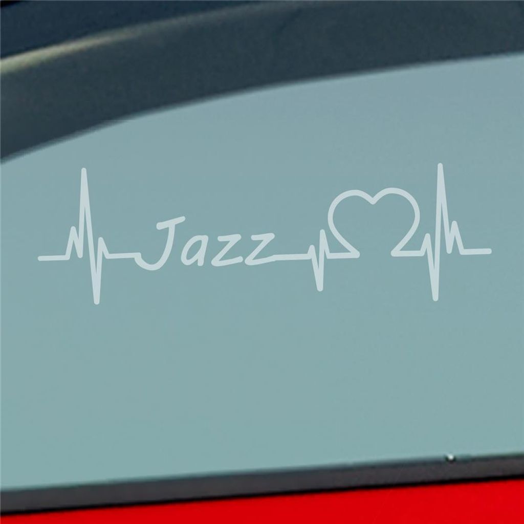 Auto Aufkleber Jazz Puls Herzschlag 19x6 cm Milchglas Sticker Heckscheibenaufkleber