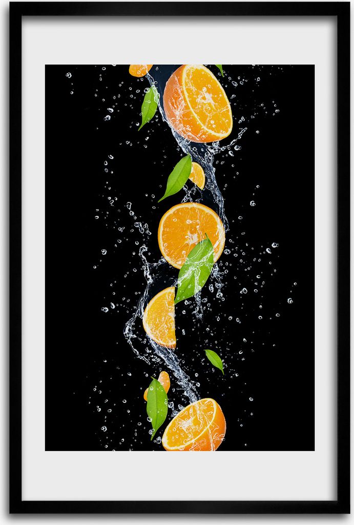 Bild - Bilderrahmen - 40 cm x 60 cm - MDF - Rahmen - Wandkunst - Orangen