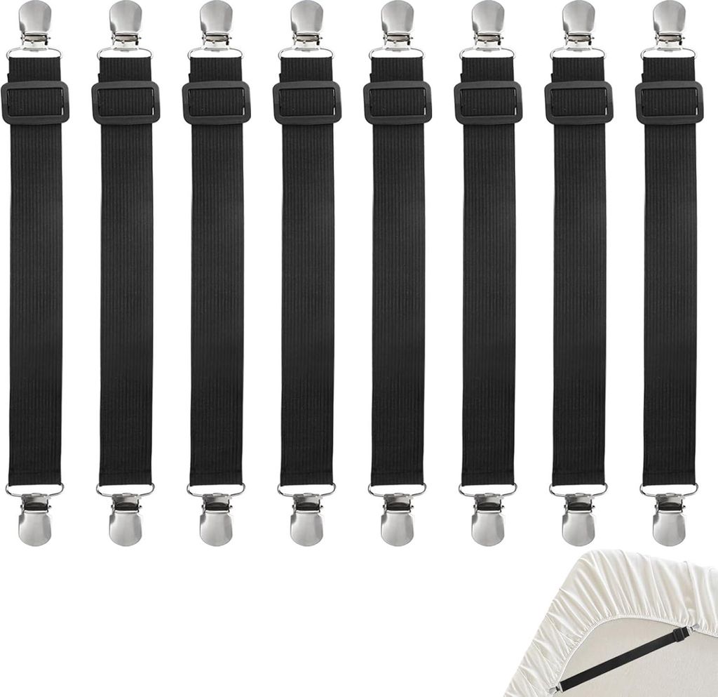 verstellbare Spannbettlaken-Spanner (25–80 cm) für Matratzen, Bügelbretter oder Sofas – sicherer Halt