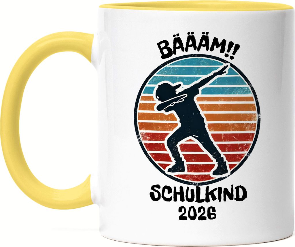 Bääm! Schulkind 2026 Tasse Gelb Einschulung Geschenk Schulanfang Schule