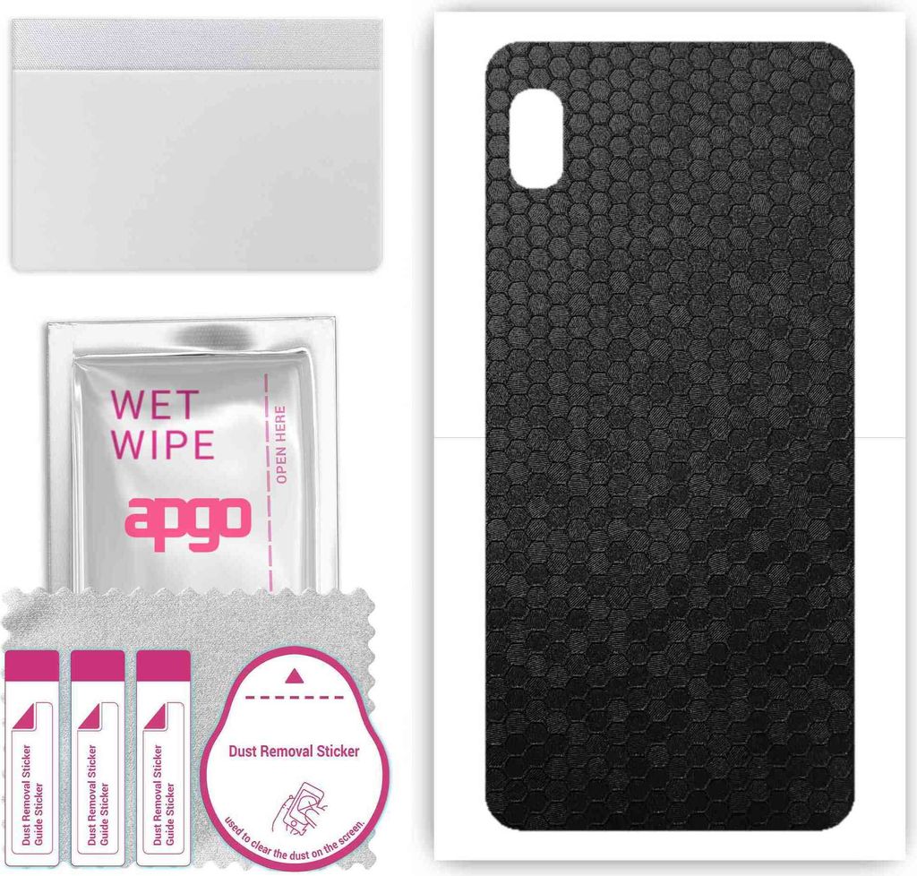 apgo Rückseite Schutzfolie, Skin, kompatibel mit Samsung Galaxy A10, Hinten Displayschutzfolie aus Vinylfolie, kratzfest, einfache Montage - Schwa...