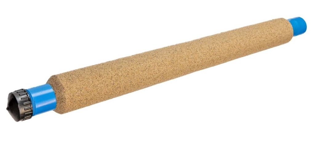 PVC Filter Kiesbelagfilter Filterrohr Brunnenrohr 1 1/2" 1m mit Quarzkies-Ummantelung, Rohrgewinde inklusive Bodenkappe