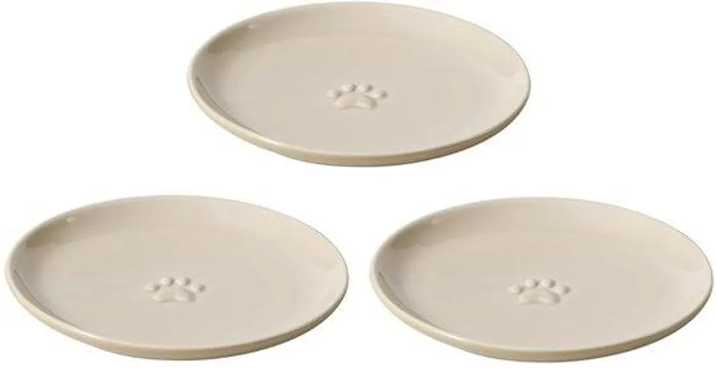 Lot de 3 gamelles plates en céramique pour chat - Idéal foyer multiple