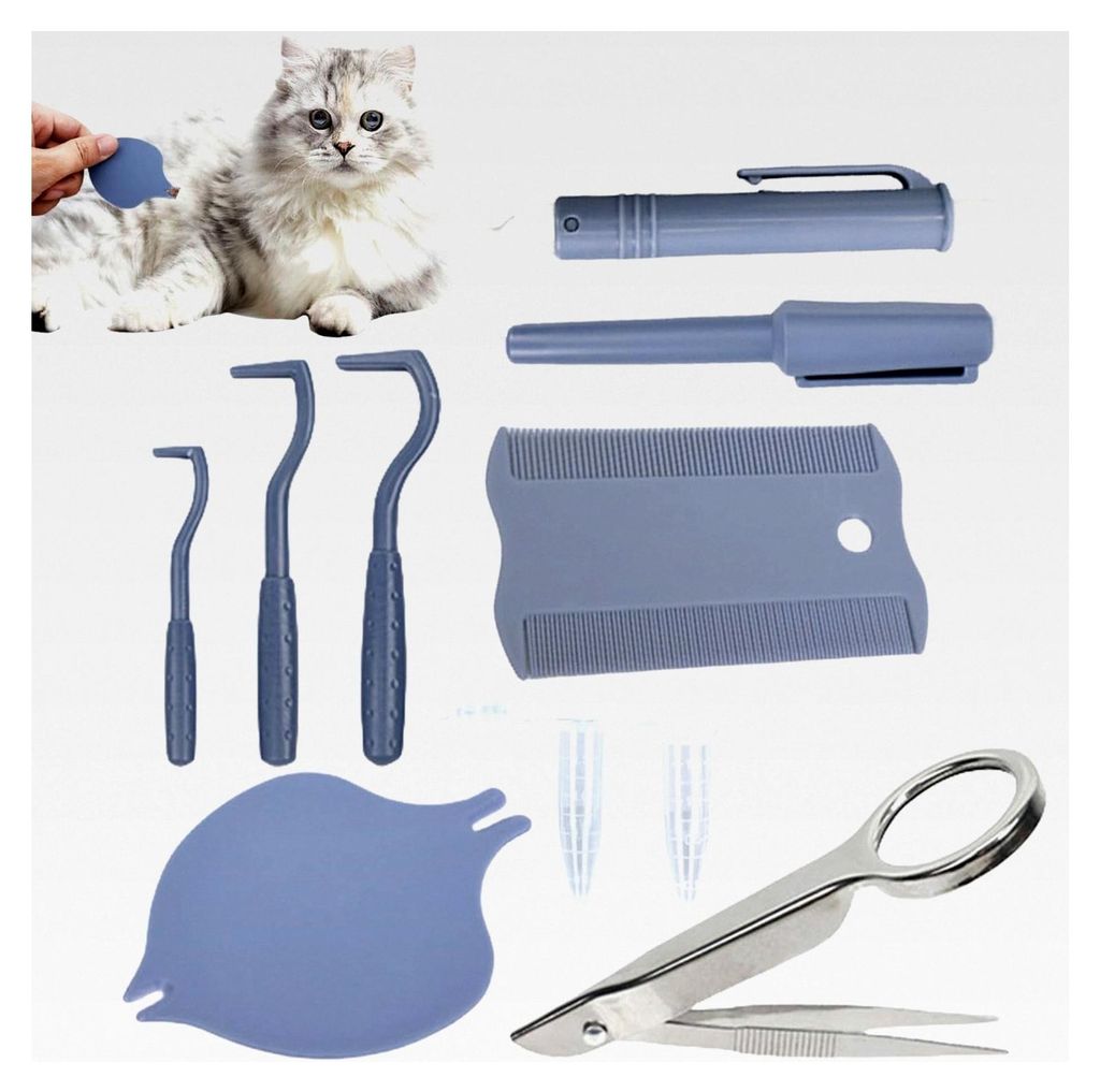 Zeckenentferner für Hunde - Set zur Flohentfernung für Katzen, leichtes Werkzeug zur Entfernung von Flöhen und Zecken bei Hunden, Katzen, Welpen...