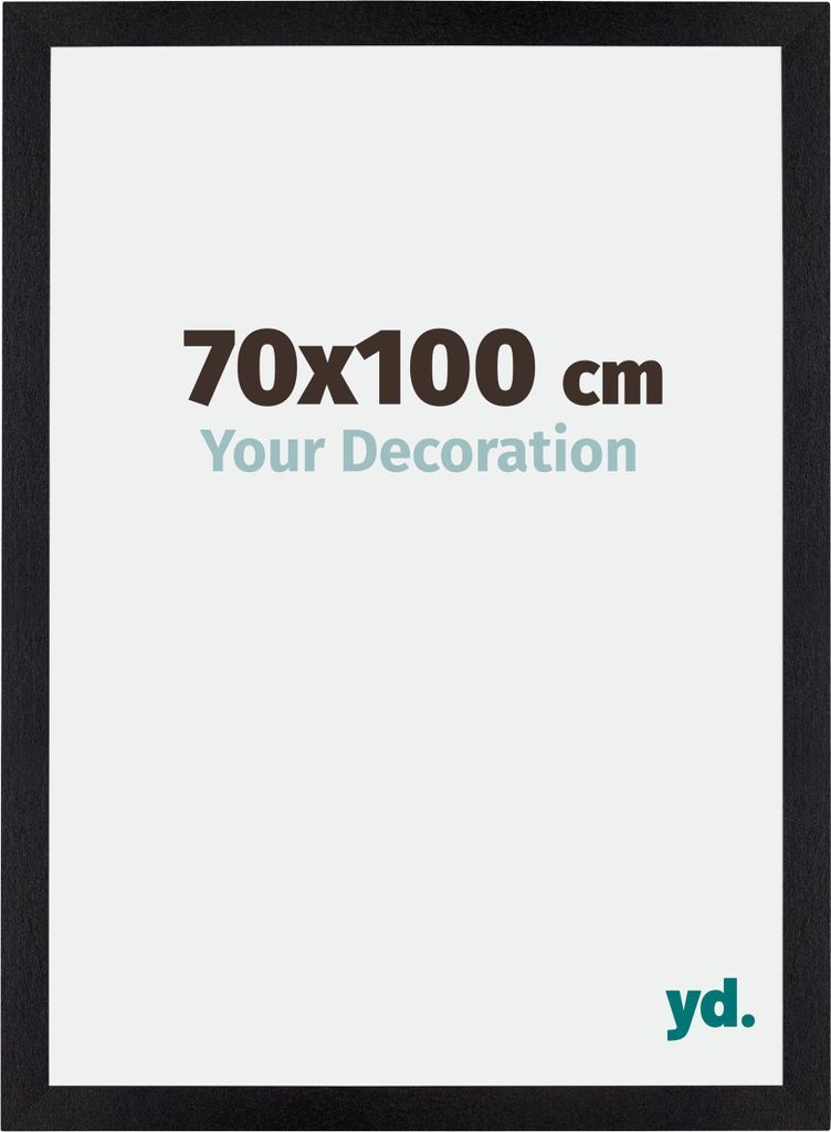 Bilderrahmen, 70x100 cm, Schwarz Matt, MDF, Mura