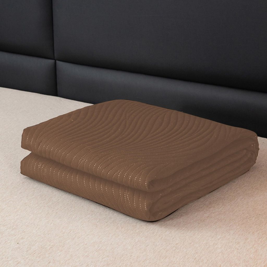 FEBE Tagesdecke Bettüberwurf 220x200 cm Braun Überwurfdecke Sofadecke Sofaüberwurf Flauschig Mikrofaser Zimmer Deko Throw Blanket