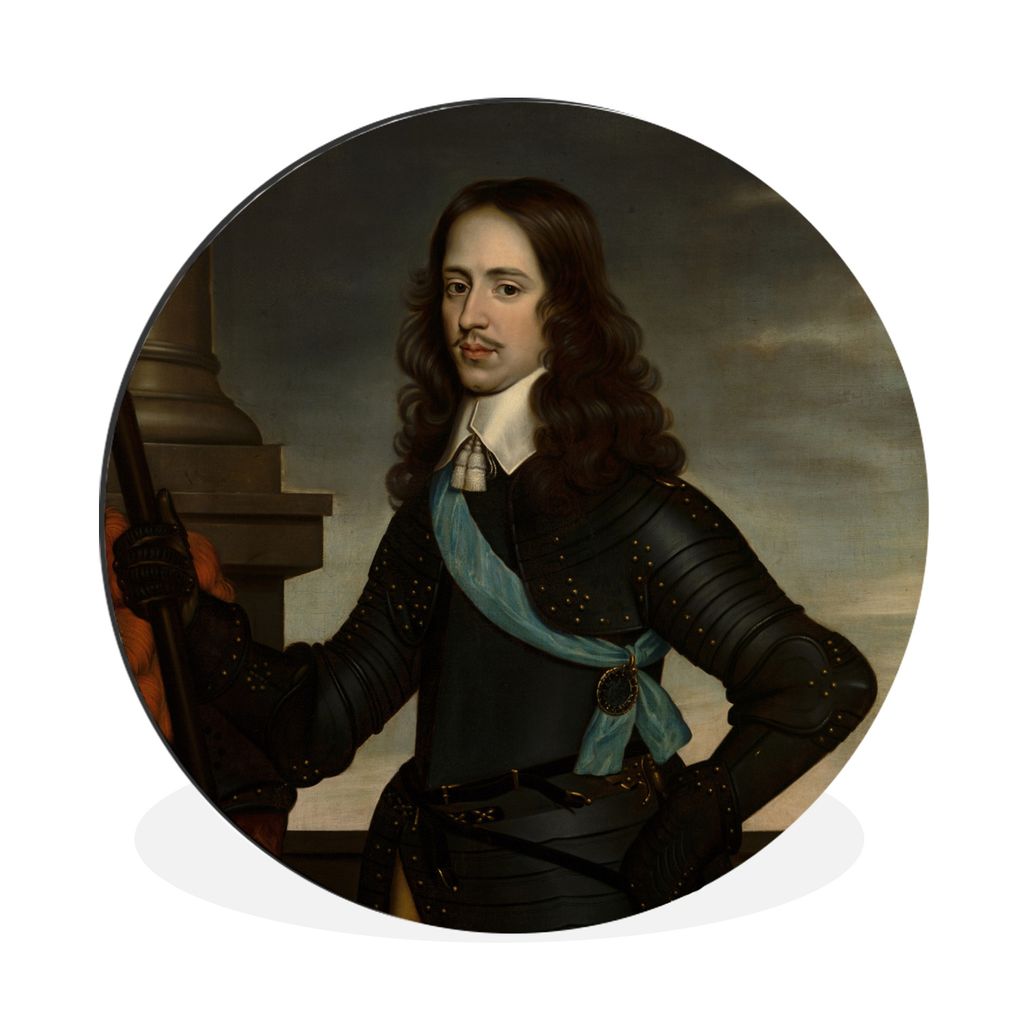 MuchoWow Aluminium Wandkreis Porträt von Prinz Wilhelm II. - Gerrit van Honthorst Ø 30 cm Wanddeko Modern Wohnzimmer - Wand Bild - Wohnzimmer -...