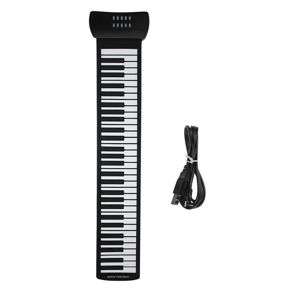 Piano Roll Up 61 Touches en Silicone Souple Clavier Pliable Rechargeable