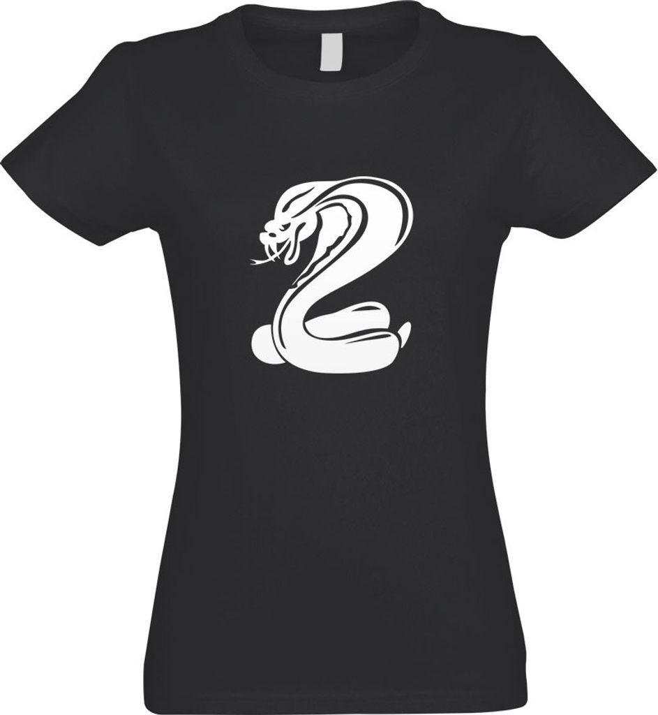 Kiwistar - T-Shirt tailliert - Damen - Graphit - Kobrasymbol - Schlangenkopf - mit Motiv Bedruckt - Funshirt Design - Sport - Freizeit - Damen - XL