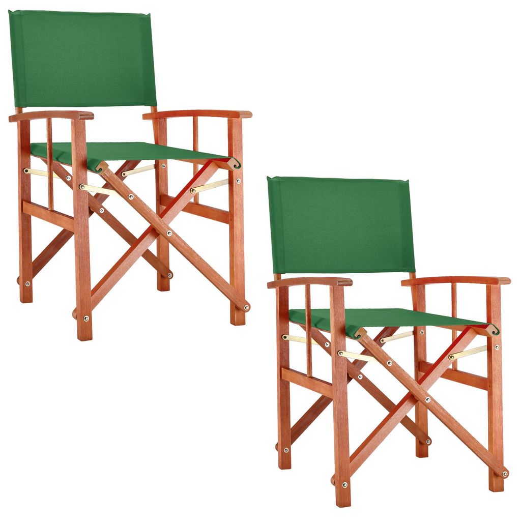 CASARIA® 2x Gartenstuhl Balkonstuhl Holz Grün Produktbild 