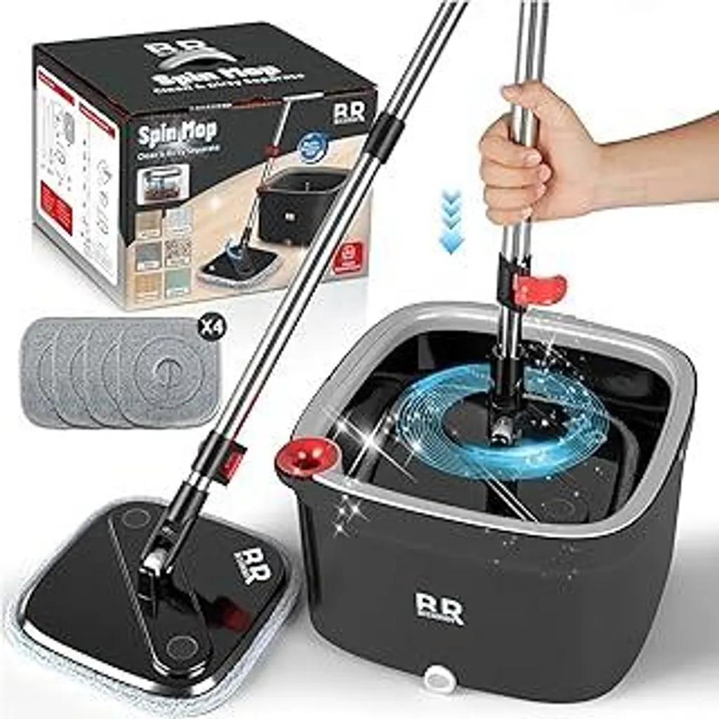 Mop Magico 360° con 4 Ricambi | Il Segreto per Pavimenti Brillanti