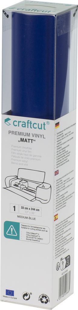 craftcut Premim Vinyl matt- 33 x 244 cm - Medium Blue